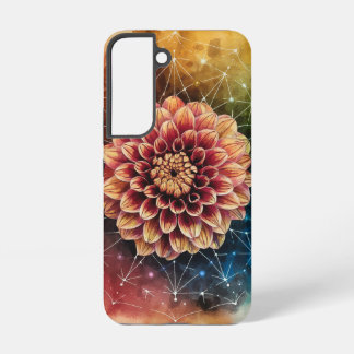 Cosmic Dahlia Geometry Watercolor Art Samsung Galaxy S22 Case