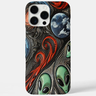 Cosmic Dance of Aliens and Galaxies Together iPhone 16 Pro Max Case