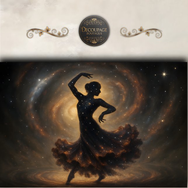 Cosmic Dancer Galaxy Silhouette Decoupage Tissue Paper (Cosmic Dancer Galaxy Silhouette Decoupage Tissue Paper)