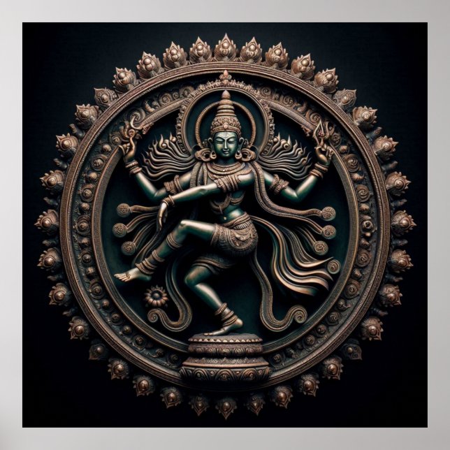 Cosmic Dancer Nataraja Art of Lord Shiva Poster (Front)