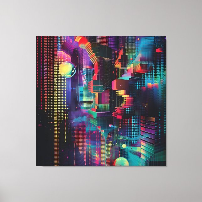 Cosmic Data Scape Canvas Print (Front)