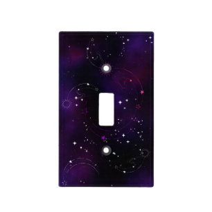 Cosmic Deep Purple Outer Space Galaxy Light Switch Cover