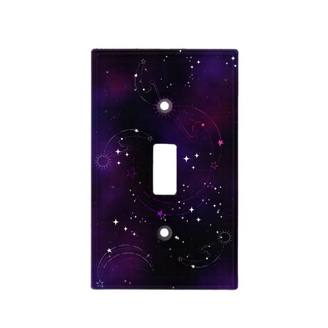  Cosmic Deep Purple Outer Space Galaxy Light Switch Cover (Front)