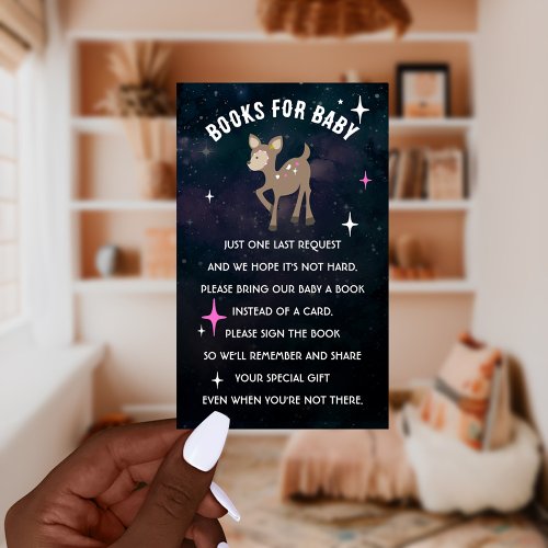 Cosmic Deer Baby Shower Books For Baby Enclosure Card