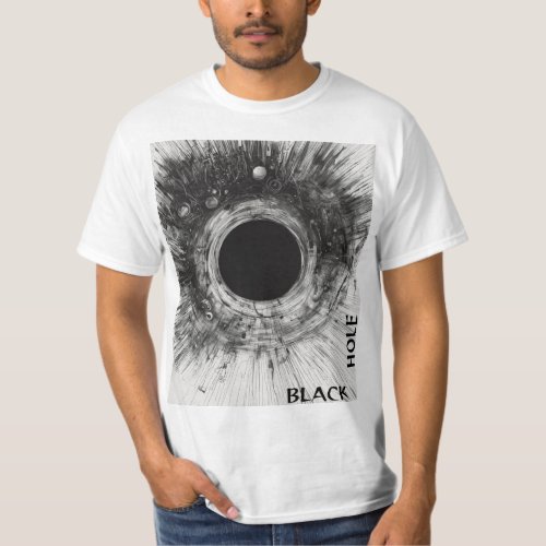 Cosmic Depths Black Hole Design Print T_Shirt