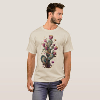 Cosmic desert cactus art T-Shirt