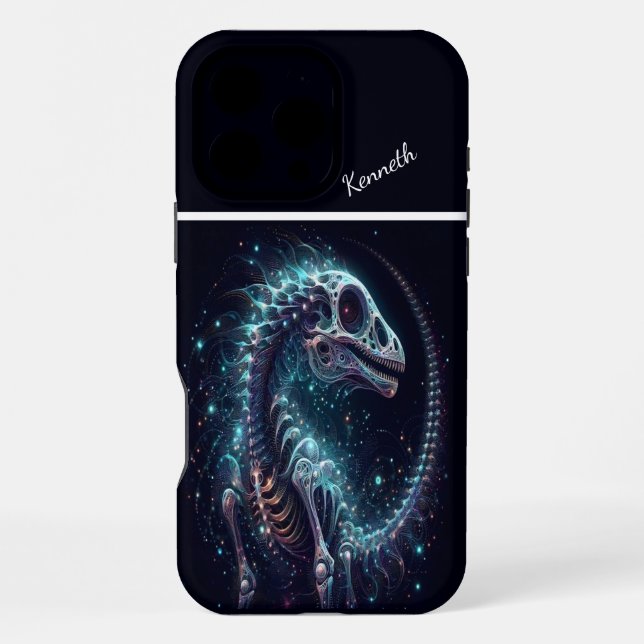 Cosmic Dinosaur Skeleton Iphone Case (Back)