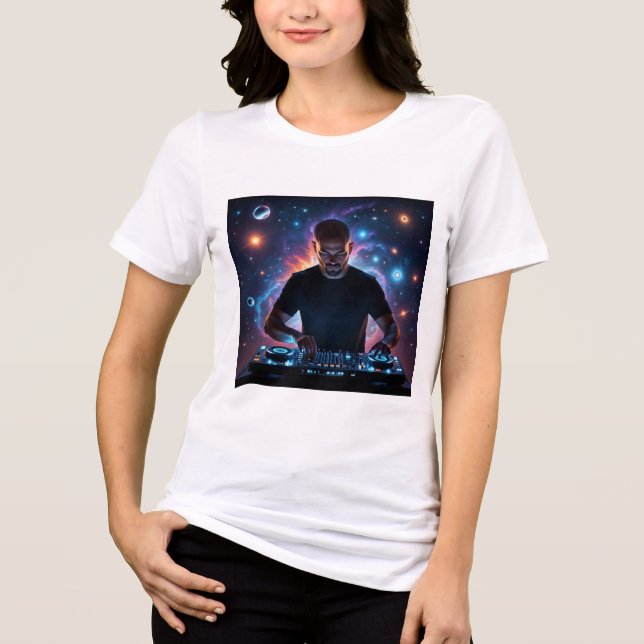 Cosmic DJ: Mixing the Music of the Universe” Tri-Blend Shirt (Front)