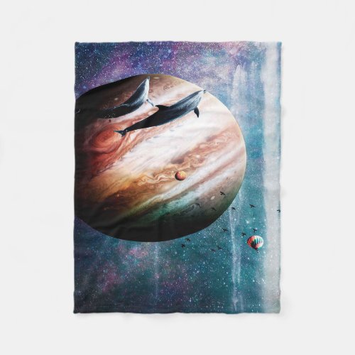 Cosmic Dolphins In Space Blanket  Unique Gift Ide