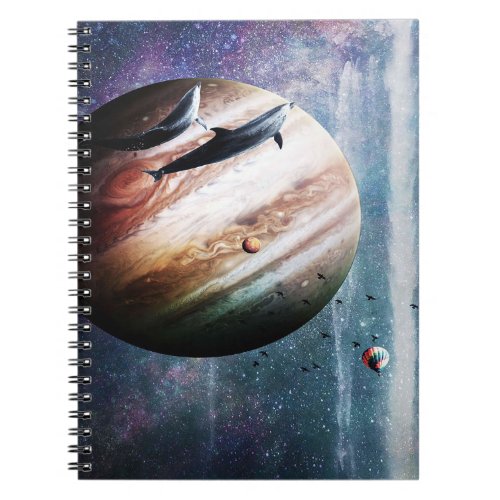 Cosmic Dolphins In Space Notebook
