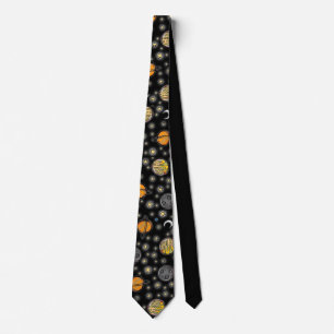 Cosmic doodle black neck tie