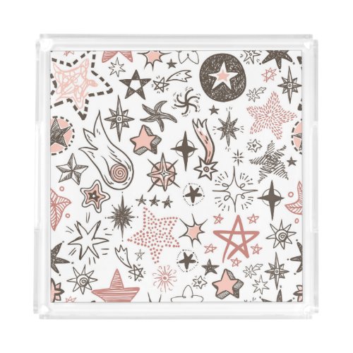 Cosmic Doodles Stars and Comets Acrylic Tray