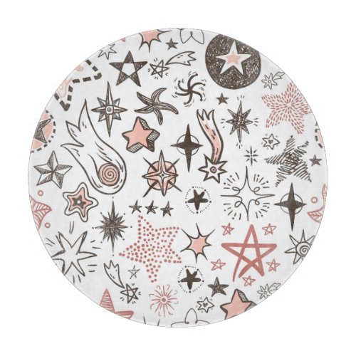 Cosmic Doodles Stars and Comets Cutting Board
