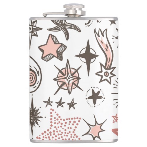 Cosmic Doodles Stars and Comets Flask