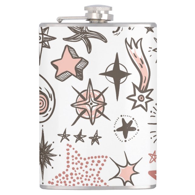 Cosmic Doodles: Stars and Comets Flask (Front)