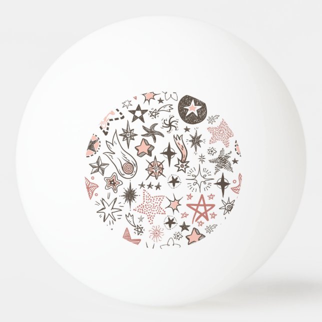 Cosmic Doodles: Stars and Comets Ping Pong Ball (Front)