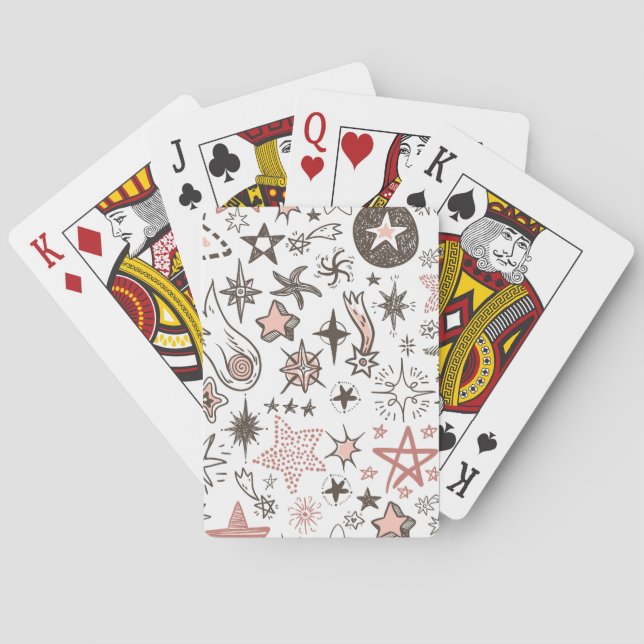 Cosmic Doodles: Stars and Comets Poker Cards (Back)