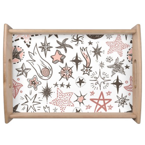 Cosmic Doodles Stars and Comets Serving Tray