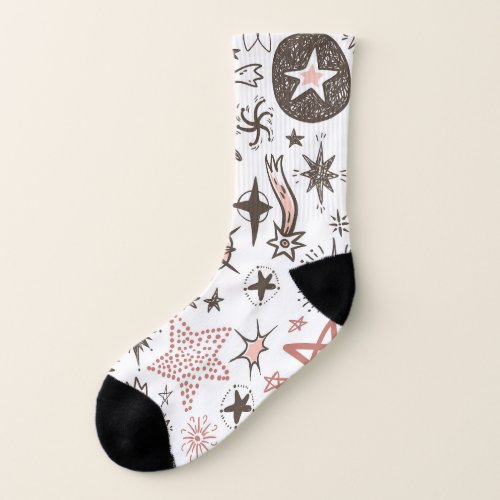 Cosmic Doodles Stars and Comets Socks