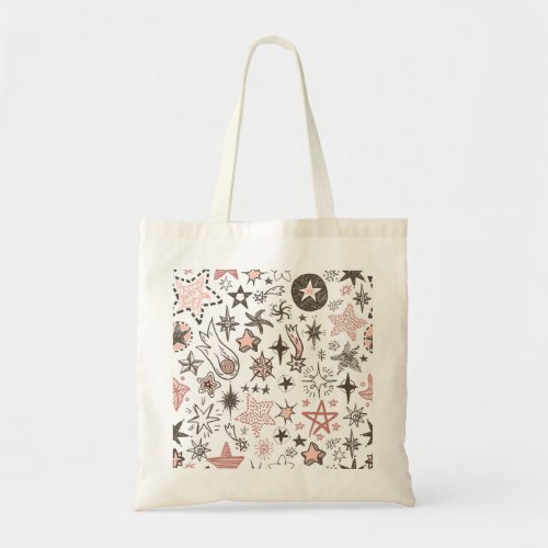 Cosmic Doodles Stars and Comets Tote Bag