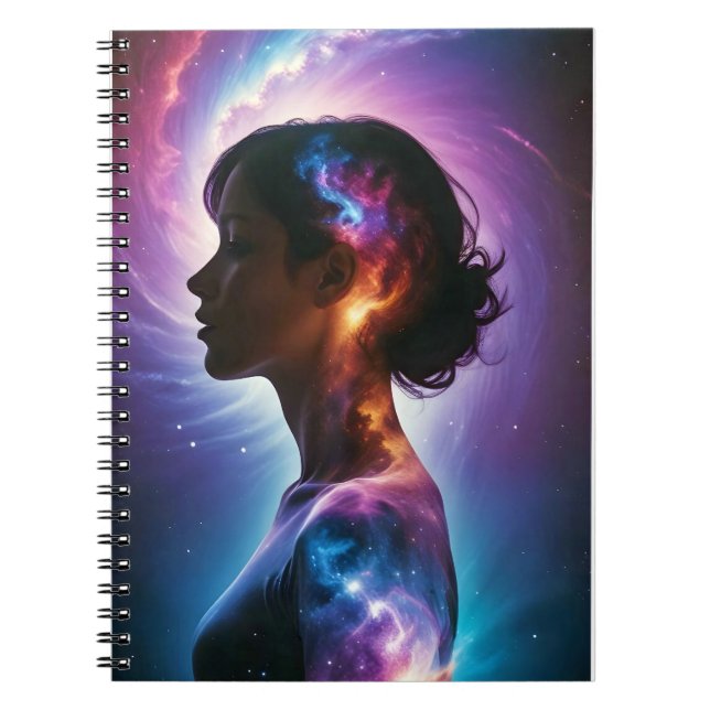 Cosmic Double Exposure Space Infinity Universe Art Notebook (Front)