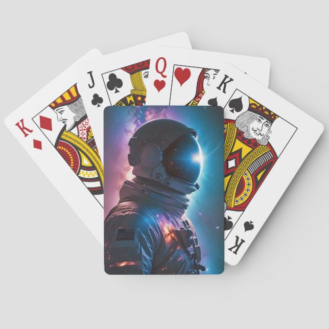 Cosmic Double Exposure Space Infinity Universe Art Poker Cards (Back)