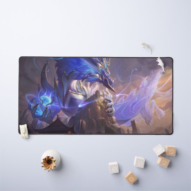 Cosmic Dragon Gaming Desk Mat | Customizable (Kids Table)