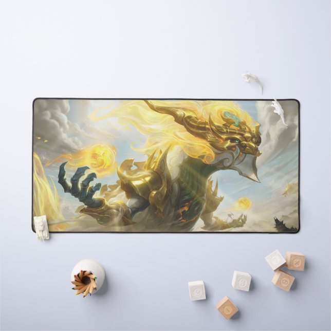 Cosmic Dragon Gaming Desk Mat | Customizable (Kids Table)