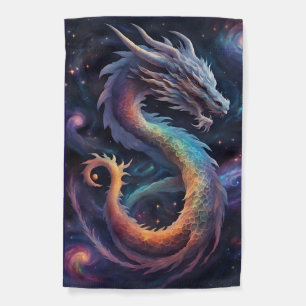 cosmic dragon garden flag