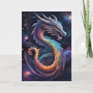 cosmic dragon greeting card