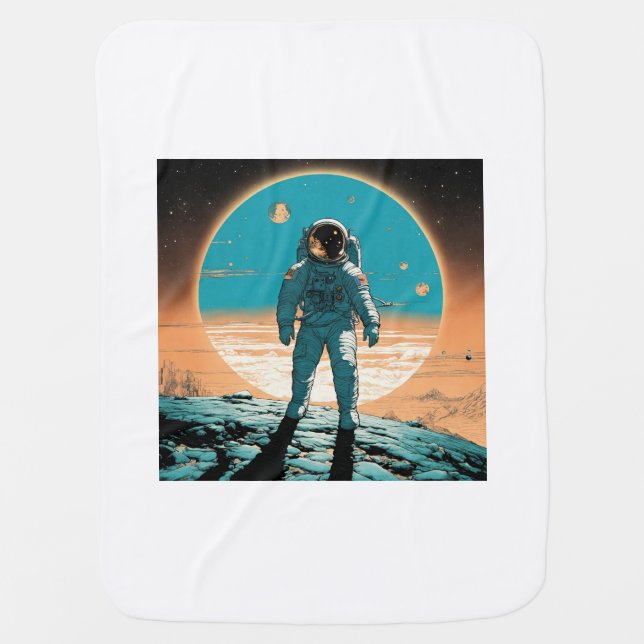 Cosmic Dreams: Adorable Baby Blanket for Kids (Front)