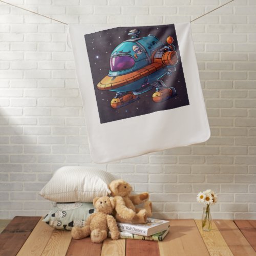 Cosmic Dreams NASA Spaceship Print Baby Blanket Baby Blanket