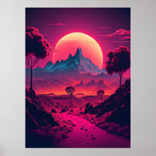 Cosmic Dreams of a Futurist Horizon Poster