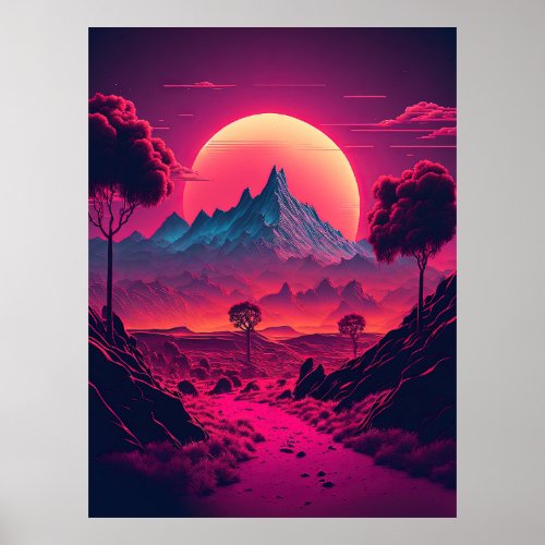 Cosmic Dreams of a Futurist Horizon Poster