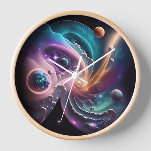 Cosmic Dreams Wall Clock A Celestial Timepiece