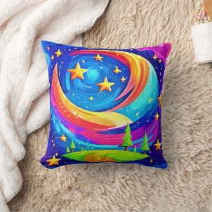 Cosmic Dreamscape: A Celestial Adventure Throw Pillow