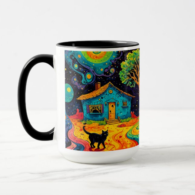 "Cosmic Dreamscape: Mystical Night"  Mug (Left)