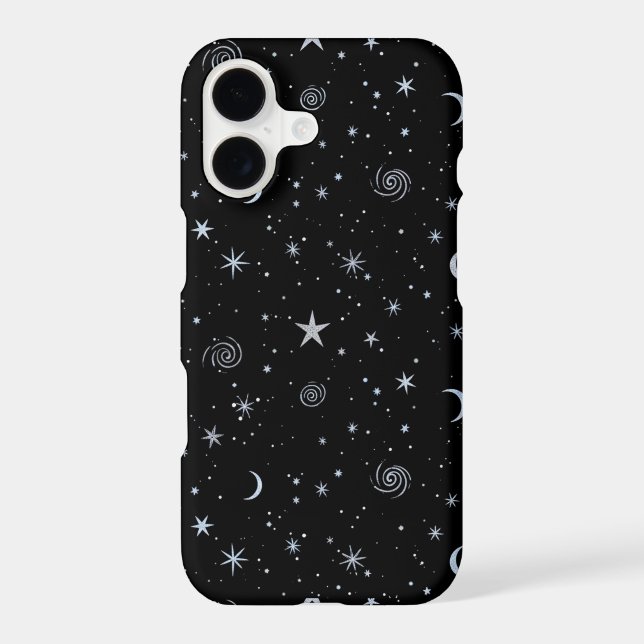 Cosmic Dreamscape Pattern on black BG iPhone Case (Back)