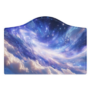 Cosmic Dreamscape: Swirling Nebula & Starry Night Door Sign