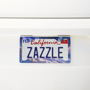 Cosmic Dreamscape: Swirling Nebula & Starry Night License Plate Frame