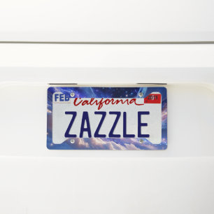 Cosmic Dreamscape: Swirling Nebula & Starry Night License Plate Frame
