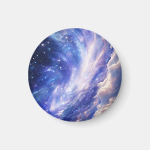 Cosmic Dreamscape: Swirling Nebula & Starry Night Magnet
