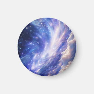 Cosmic Dreamscape: Swirling Nebula & Starry Night Magnet