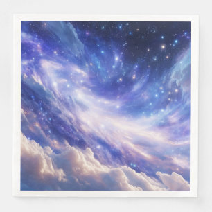 Cosmic Dreamscape: Swirling Nebula & Starry Night Paper Dinner Napkins
