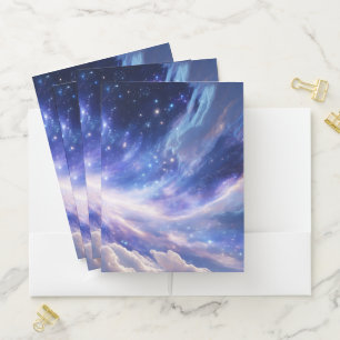 Cosmic Dreamscape: Swirling Nebula & Starry Night Pocket Folder