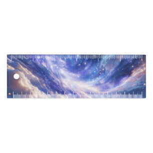 Cosmic Dreamscape: Swirling Nebula & Starry Night Ruler