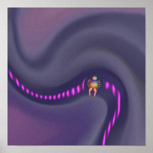 Cosmic Drift Traveler Abstract Sci-Fi Digital Art Poster