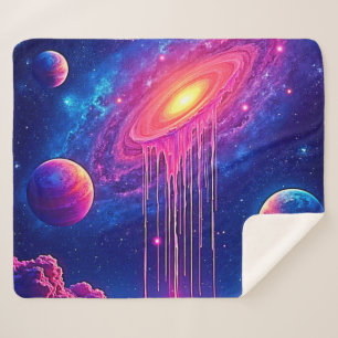 Cosmic Drip: Galaxy's Sweet Essence Sherpa Blanket