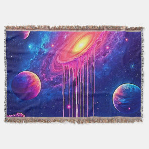 Cosmic Drip: Galaxy's Sweet Essence Throw Blanket