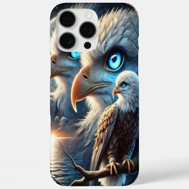 Cosmic Eagle Gaze Over Magical Blue Moon Case-Mate iPhone Case (Back)